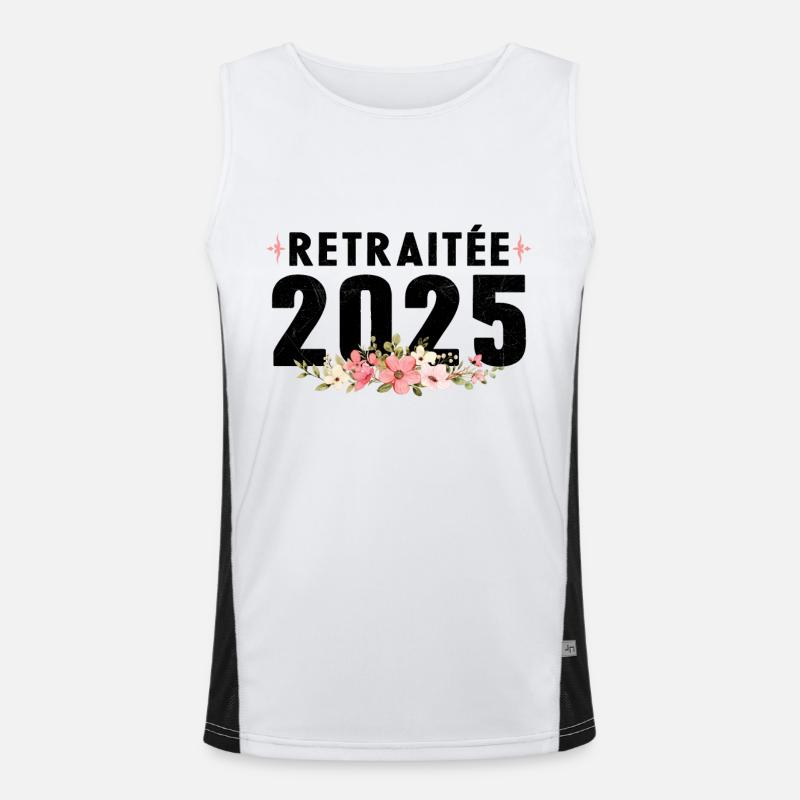 Retraitée 2025 Débardeur respirant contrasté Homme 