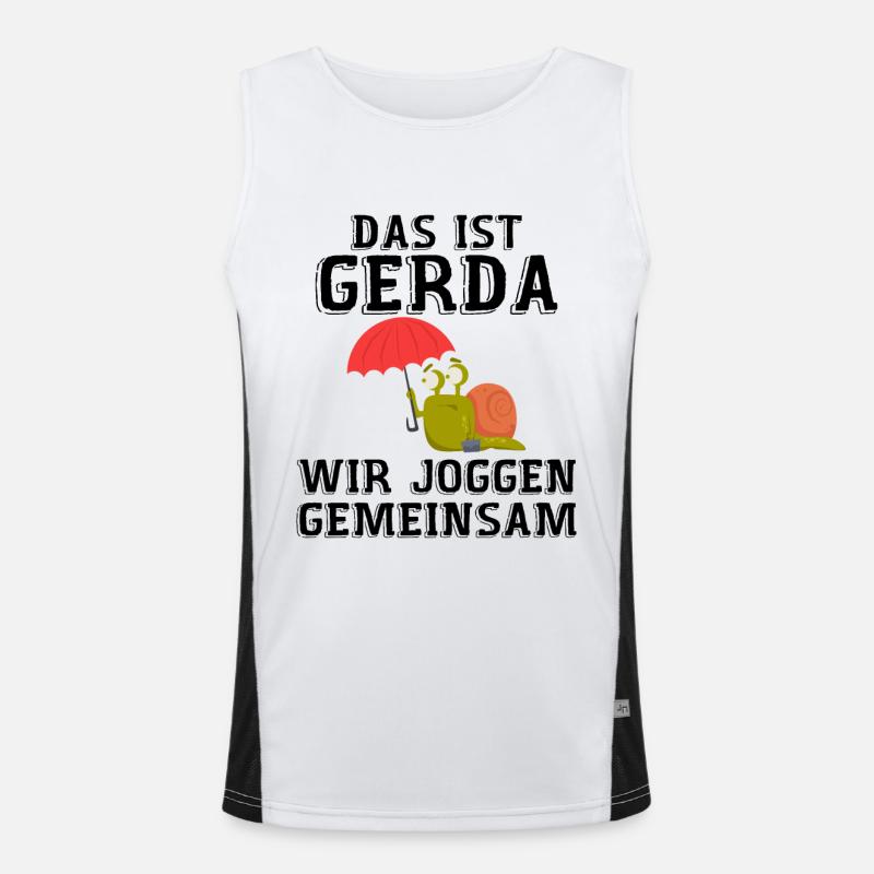 Das Ist Gerda Wir Joggen Gemeinsam Débardeur respirant contrasté Homme 