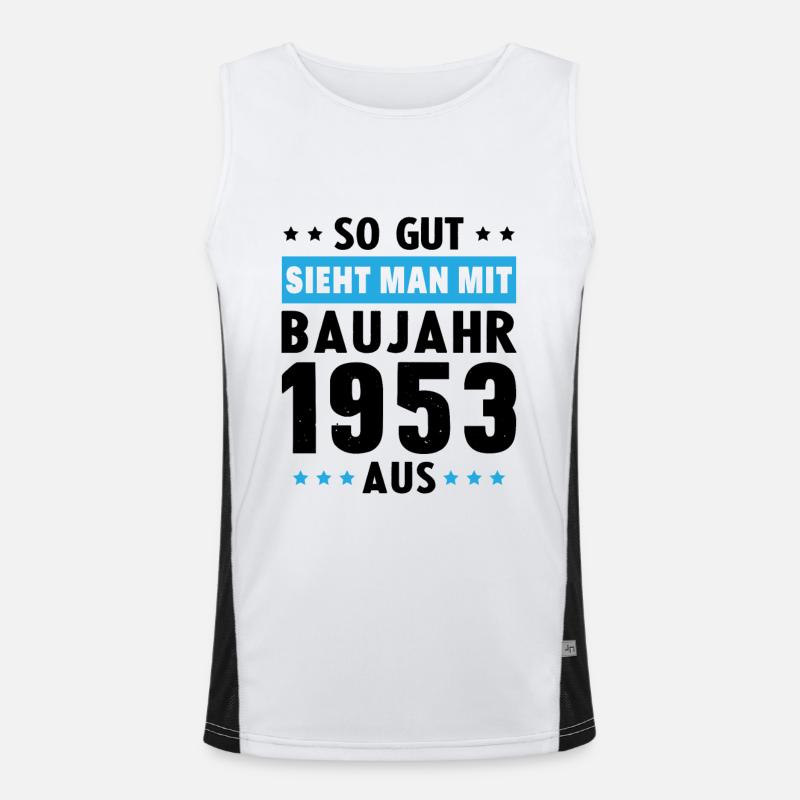 Geschenk Geburtstag 1953 Frau Mann Geschenkidee Funktionelles Kontrast-Tank Top für Männer 