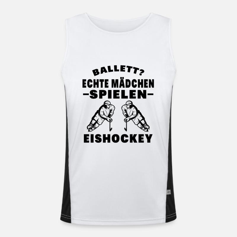 Eishockey Eishockey Sprüche Geschenk Funktionelles Kontrast-Tank Top für Männer 