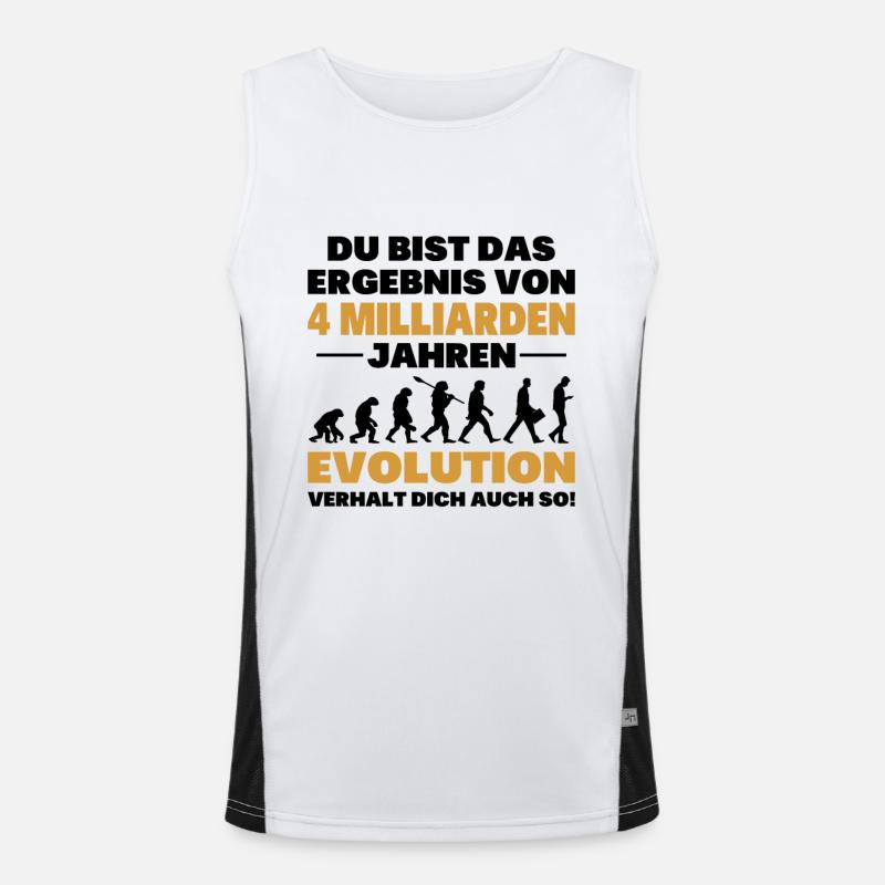 Du bist das Result der Evolution Funktionelles Kontrast-Tank Top für Männer 