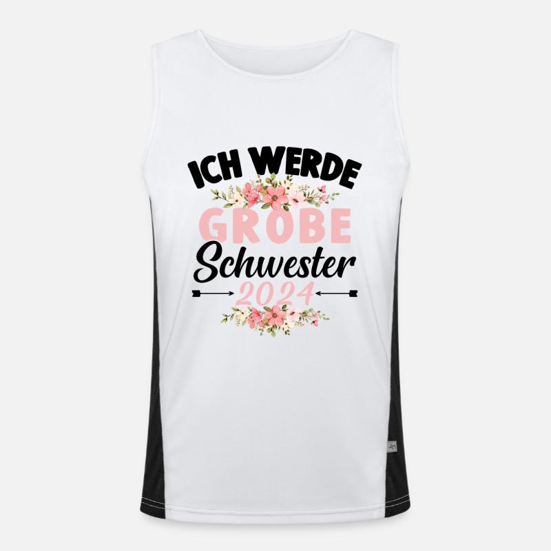 Große Schwester 2024 Baby Schwangerschaft Kind Funktionelles Kontrast-Tank Top für Männer 