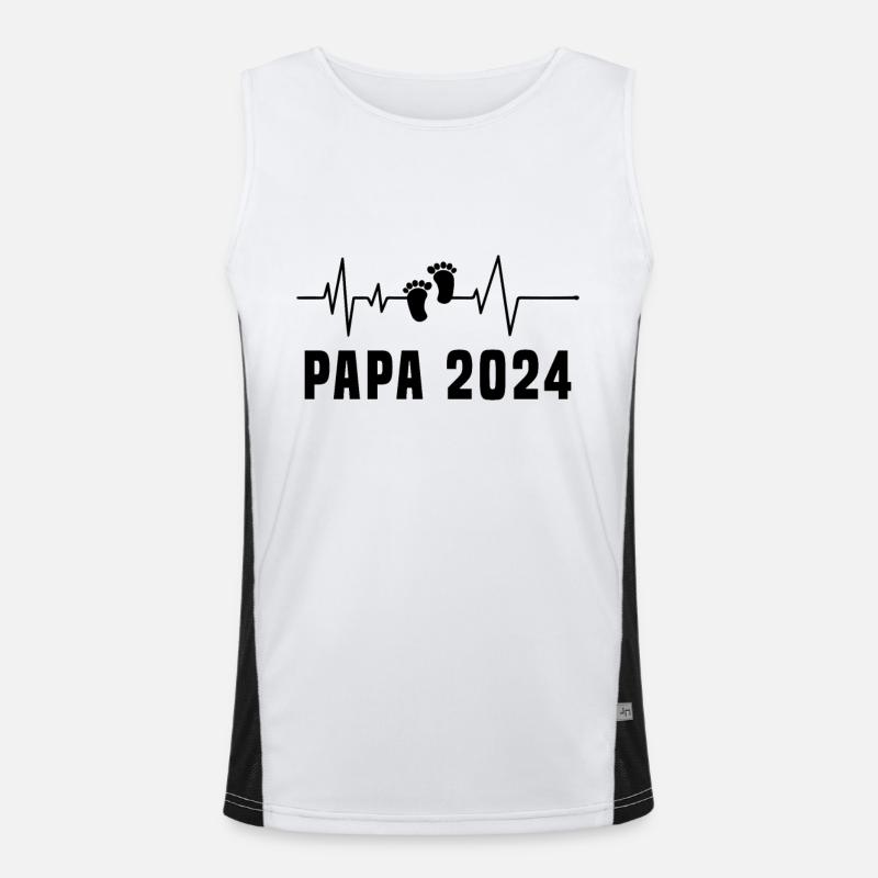 Papa 2024 Frequenz Herschlag Der Papa zum Vatertag Funktionelles Kontrast-Tank Top für Männer 