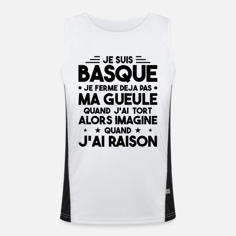 Je Suis Basque - Je Ferme Pas Ma Gueule Débardeur respirant contrasté Homme 