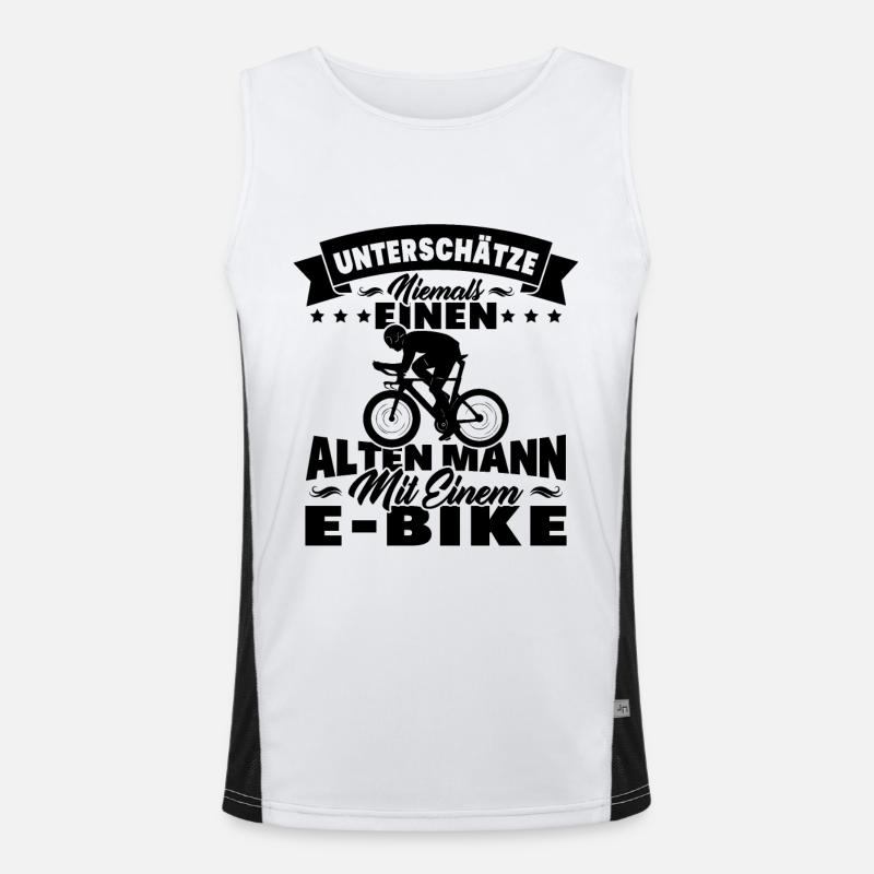Alten mann mit einem e-bike Funktionelles Kontrast-Tank Top für Männer 