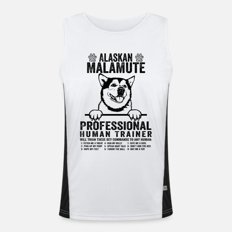 Alaskan Malamute Menschlicher Trainer Riese Alaskan Funktionelles Kontrast-Tank Top für Männer 