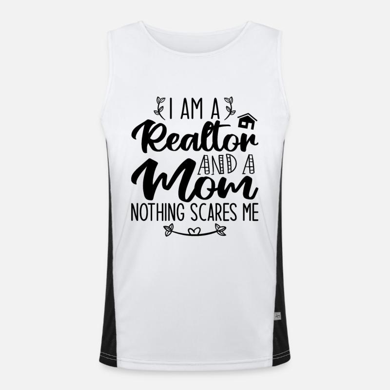 Ich bin ein Makler und eine Mutter Nichts macht mir Angst Makler Funktionelles Kontrast-Tank Top für Männer 