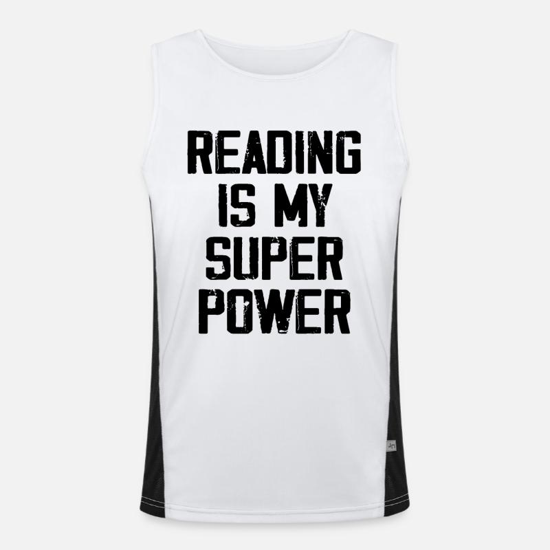Reading Is My Super Power Men's Functional Contrast Tank Top 