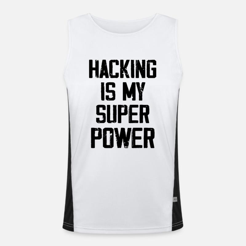 Hacking Is My Super Power - Men's Functional Contrast Tank Top  - white/black