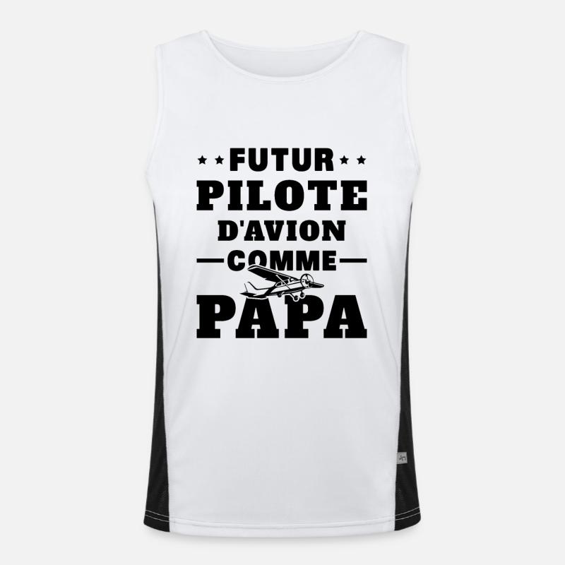 Futur Pilote d'avion comme Papa Débardeur respirant contrasté Homme 