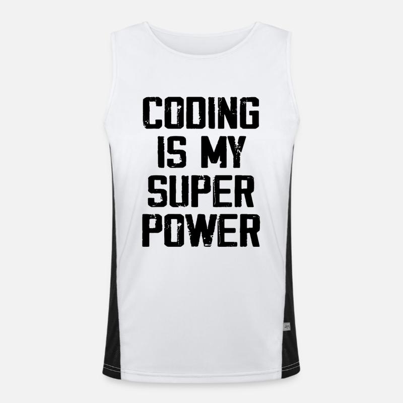 Coding Is My Super Power - Funny Men's Functional Contrast Tank Top 