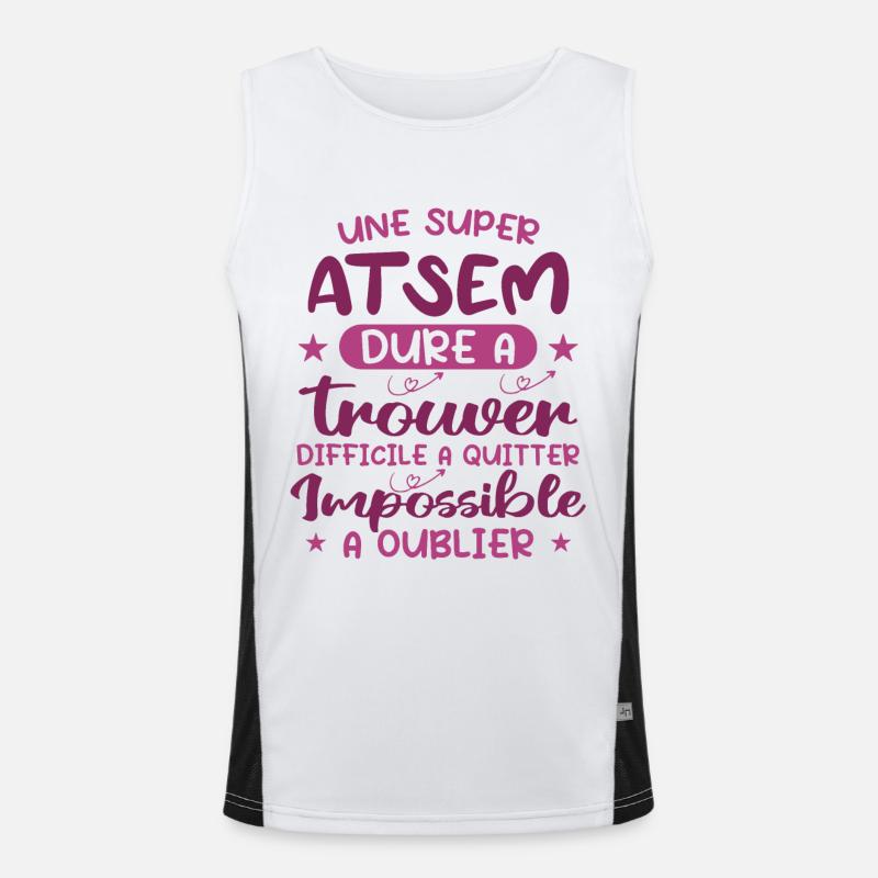 Une Super ATSEM Dure A Trouver Difficile A Quitter Débardeur respirant contrasté Homme 