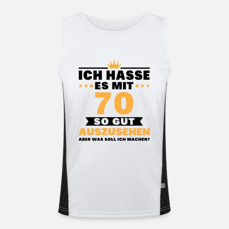 Ich hasse es mit 70 so gut auszusehen Geburtstag Funktionelles Kontrast-Tank Top für Männer 