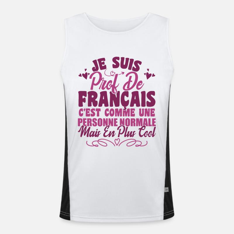 Je Suis Prof De Français Cadeau Prof Débardeur respirant contrasté Homme 