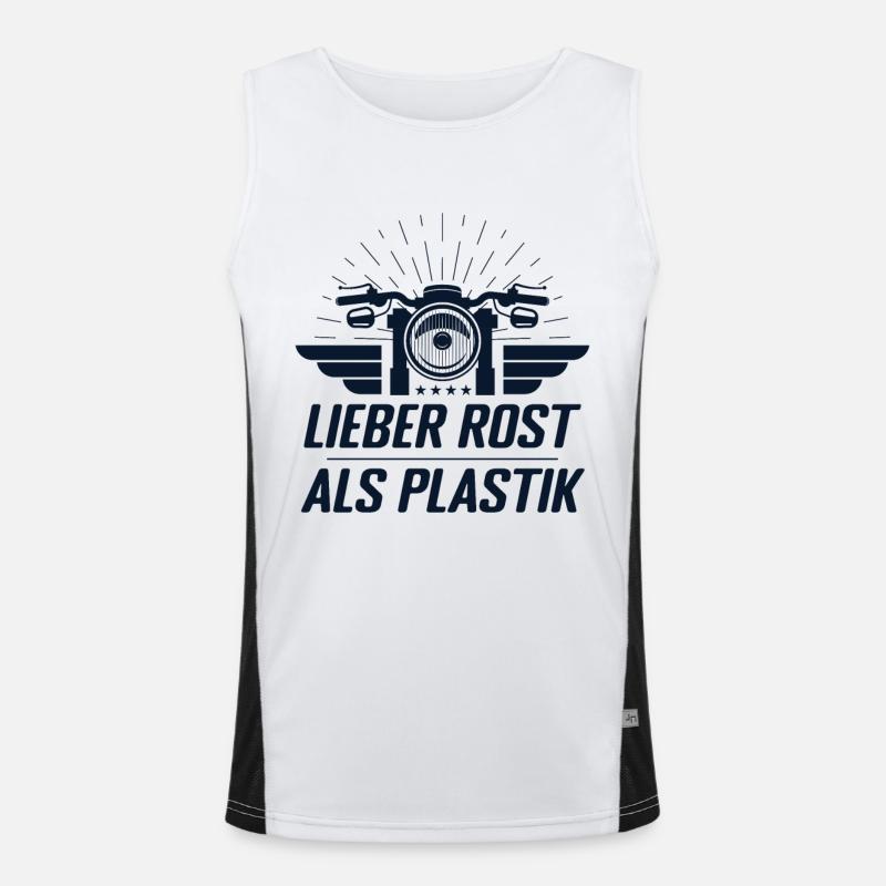 Lieber Rost als Plastik Vinatge Funktionelles Kontrast-Tank Top für Männer 