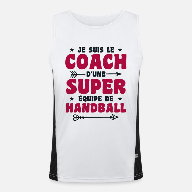 Je Suis Le Coach D'une Super Équipe De Handball Débardeur respirant contrasté Homme 