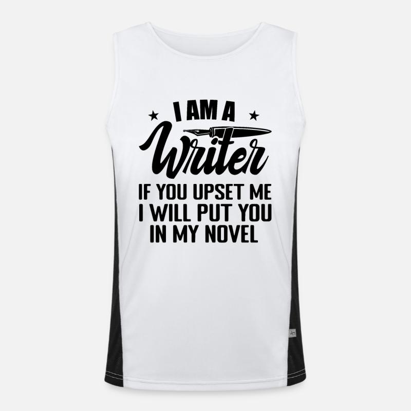 Ich bin ein Schriftsteller Lustiger Autor Romanautor Romanschreiben Funktionelles Kontrast-Tank Top für Männer 