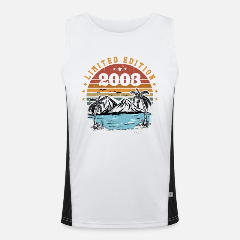 2003 Retro Vintage Anniversary Gift Born in 2003 Men's Functional Contrast Tank Top 
