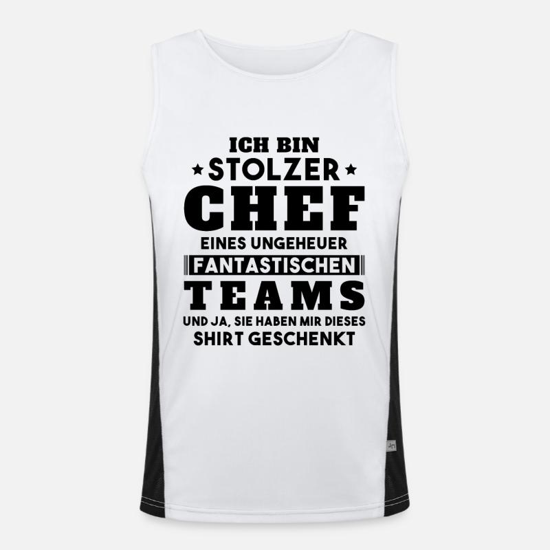 Ich bin Stolzer Chef Geschenkidee - Funktionelles Kontrast-Tank Top für Männer  - Weiß/Schwarz
