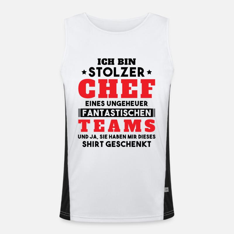 Ich bin Stolzer Chef Geschenkidee Funktionelles Kontrast-Tank Top für Männer 
