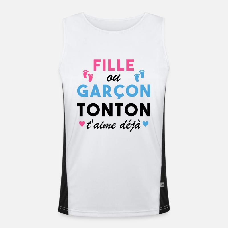 Fille ou Garçon Annonce Bébé Tonton T'aime Déjà Débardeur respirant contrasté Homme 
