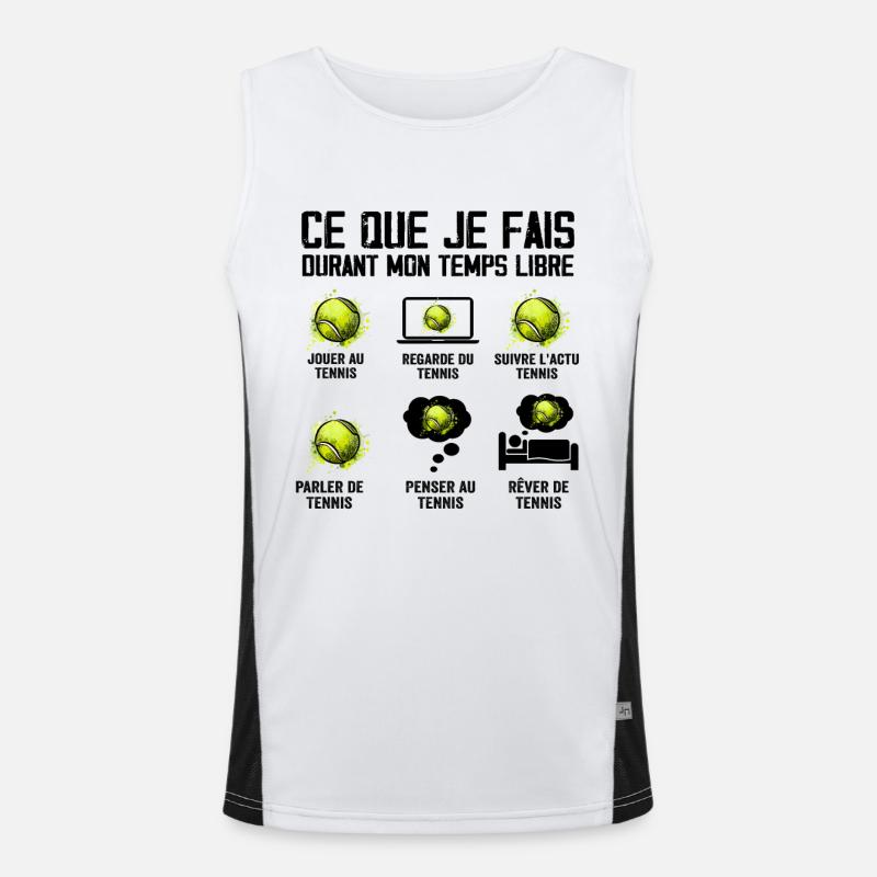Ce que je fais Temps Libre Tennis Débardeur respirant contrasté Homme 