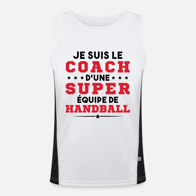 Je Suis Le Coach D'une Super Équipe De Handball Débardeur respirant contrasté Homme 