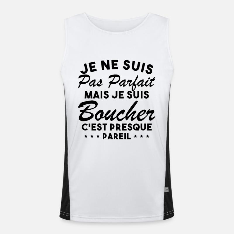 Je Ne Suis Pas Parfaite Mais Je Suis Boucher Débardeur respirant contrasté Homme 