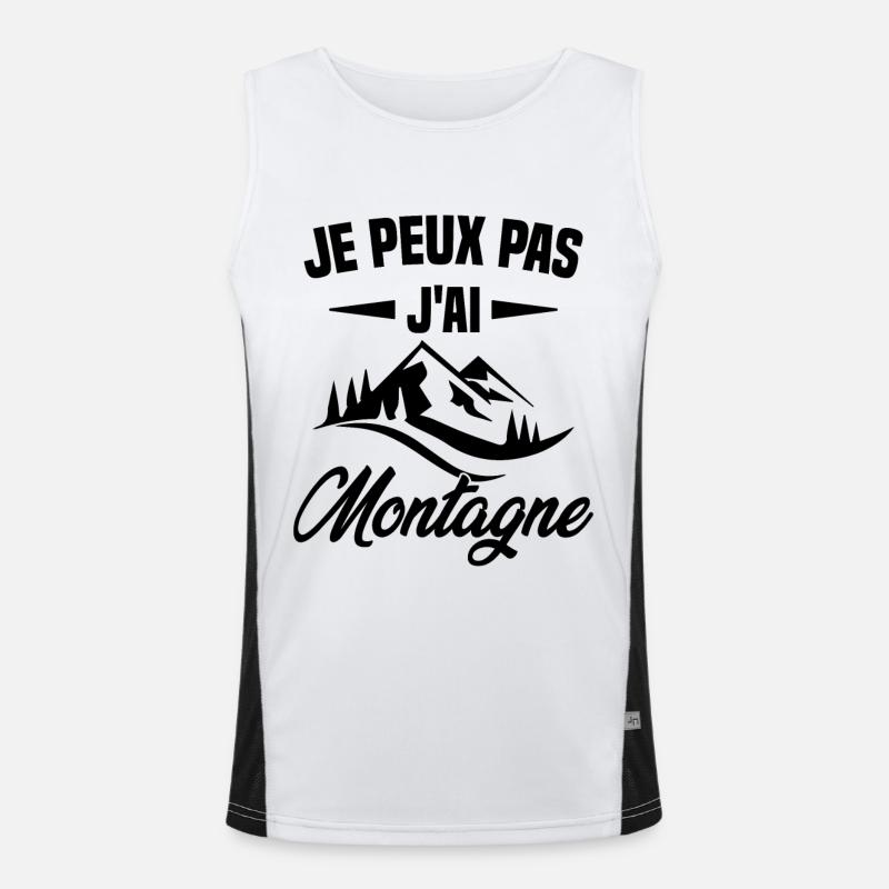 I can't I have mountain - Men's Functional Contrast Tank Top  - white/black