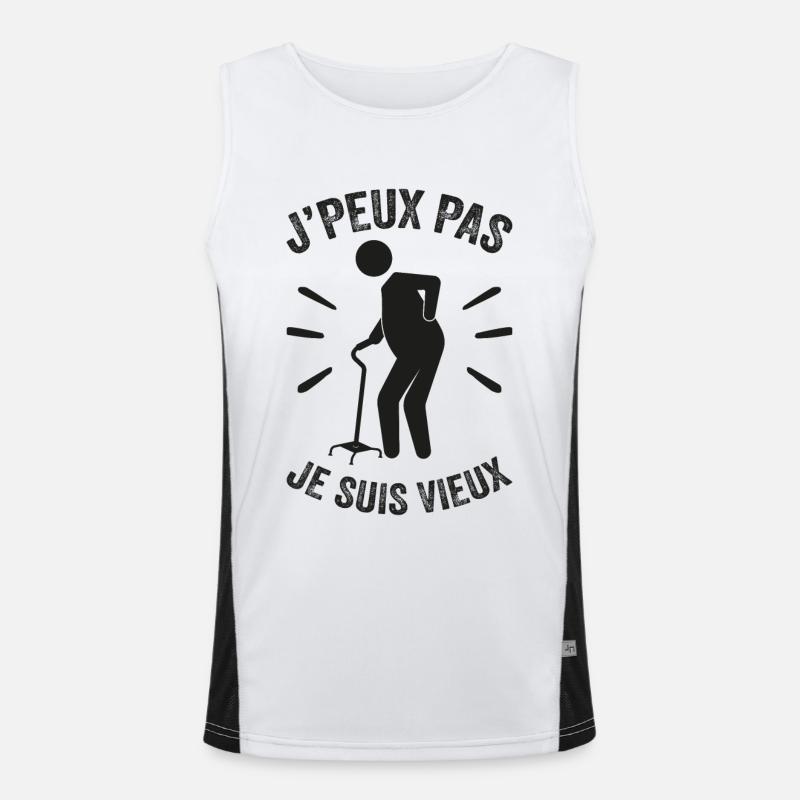 Ich kann nicht, ich bin alt Funktionelles Kontrast-Tank Top für Männer 