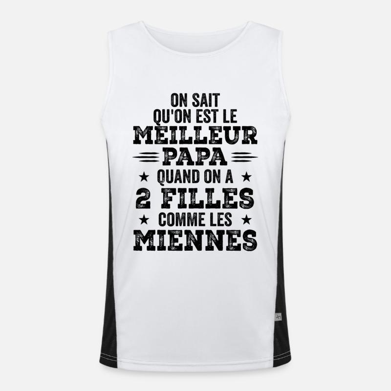 Meilleur Papa de Deux Filles Débardeur respirant contrasté Homme 