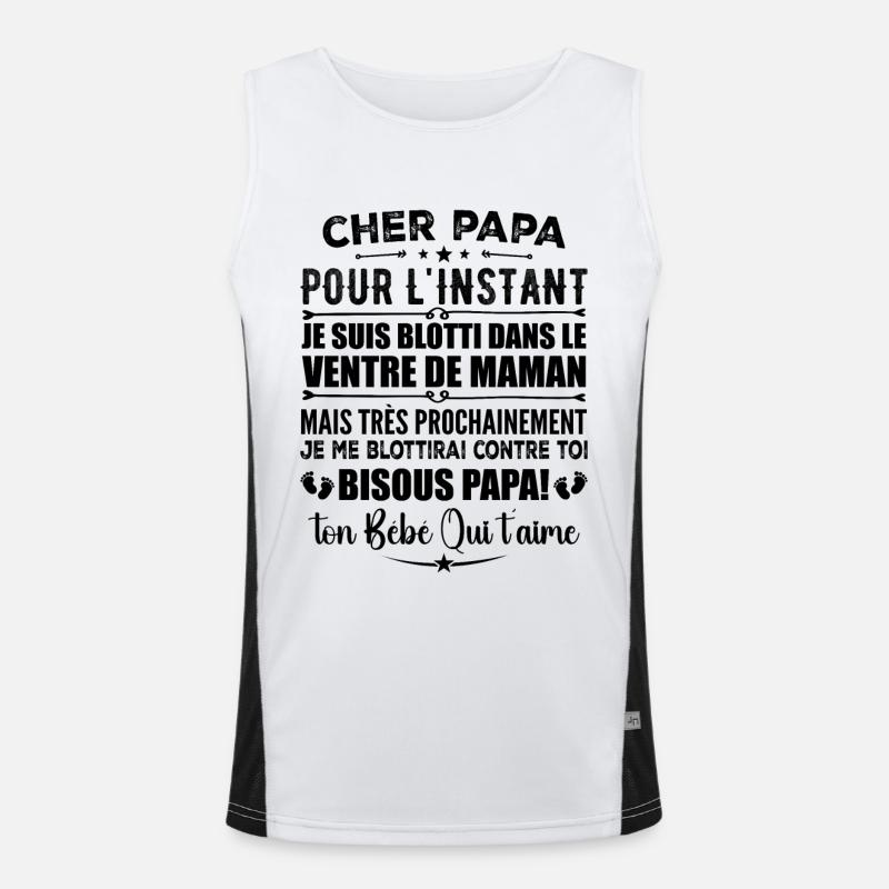 Original Pregnancy Ad for Expectant Dad Men's Functional Contrast Tank Top 