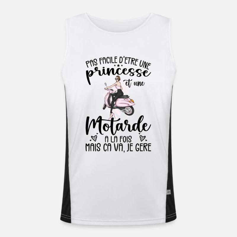 Prinzessin und Biker zugleich Motorrad-Geschenkidee Funktionelles Kontrast-Tank Top für Männer 