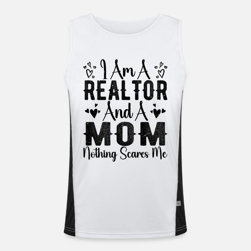 Ich bin ein Makler und eine Mutter, nichts macht mir Angst Makler Funktionelles Kontrast-Tank Top für Männer 