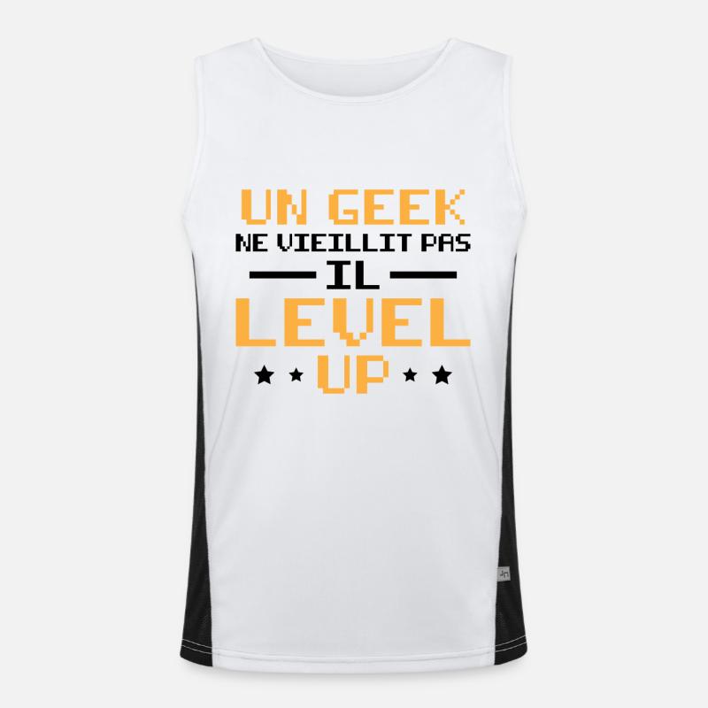 Ein Geek wird nicht alt, er steigt auf Funktionelles Kontrast-Tank Top für Männer 