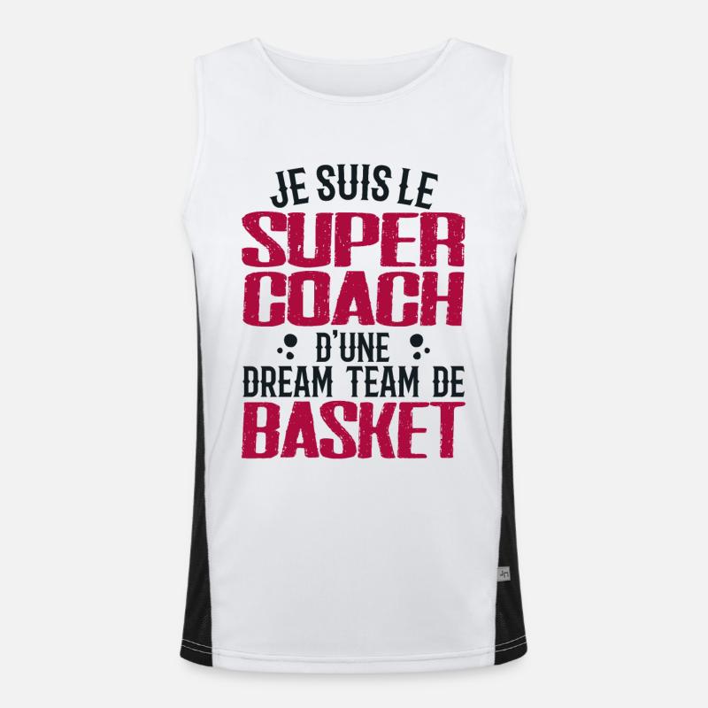 Ich bin der Supertrainer eines Basketball-Dreamteams Funktionelles Kontrast-Tank Top für Männer 