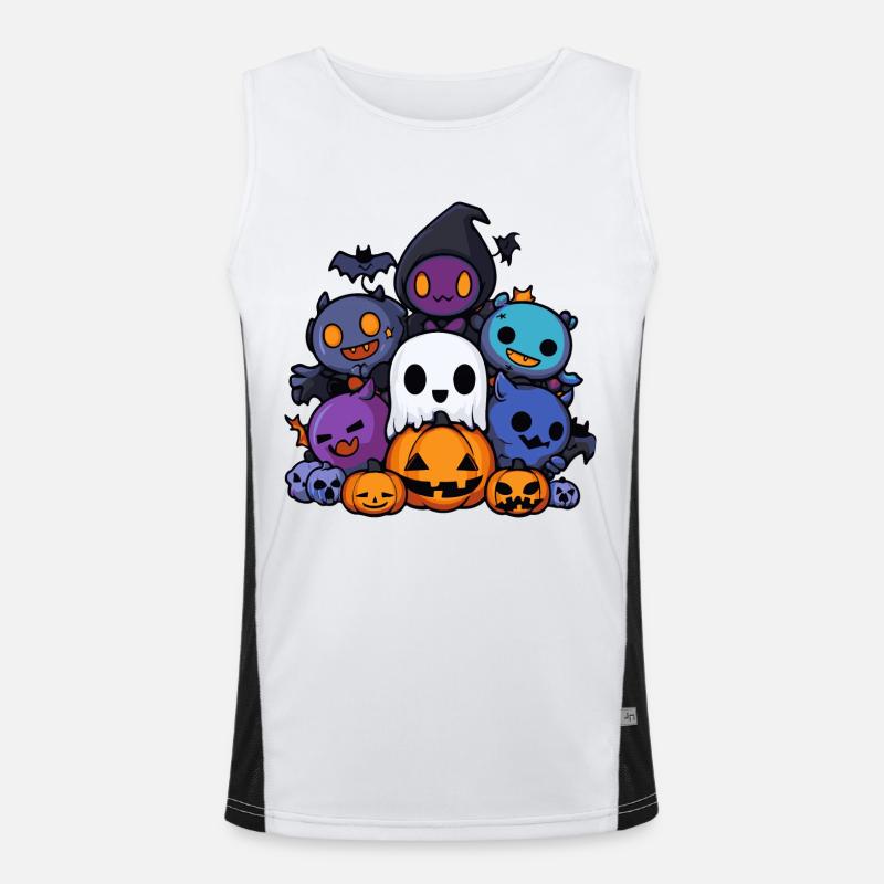 Halloween Party Figures Comic Men's Functional Contrast Tank Top 