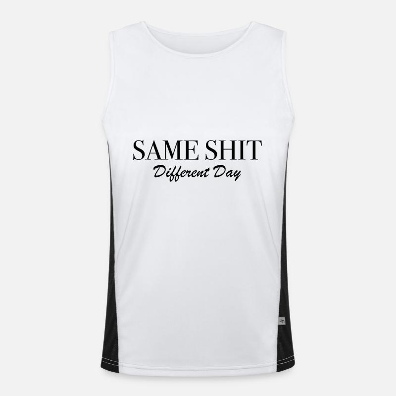 Same Shit Different Day - Men's Functional Contrast Tank Top  - white/black