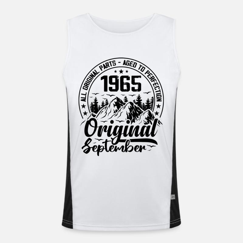 1965 September Original 59 Years Anniversary Gift Men's Functional Contrast Tank Top 