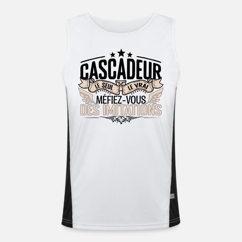Cascadeur cadeau Cascadeur le vrai Cascadeur Débardeur respirant contrasté Homme 