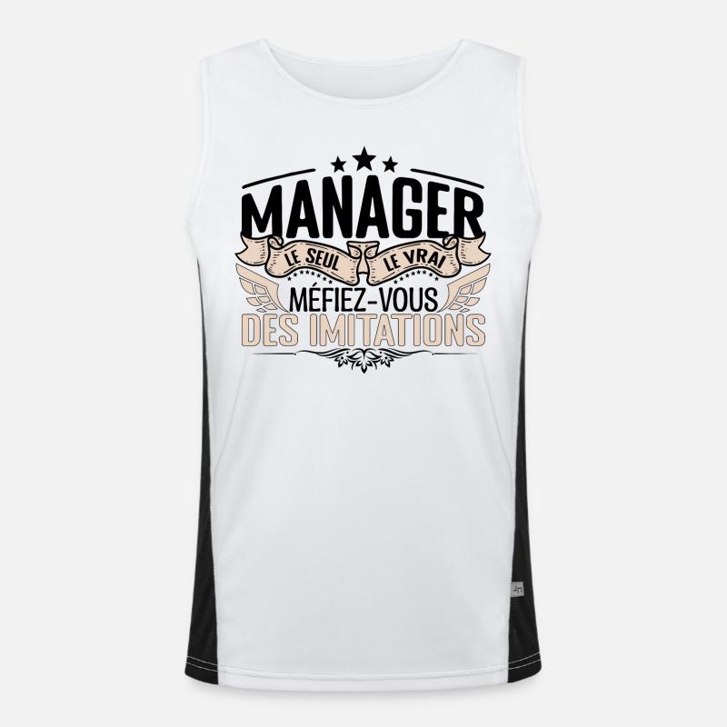 Manager cadeau Manager le vrai Manager Débardeur respirant contrasté Homme 