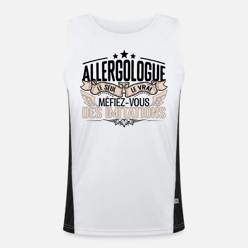 Allergologue cadeau Allergologue le vrai Allergolo Débardeur respirant contrasté Homme 