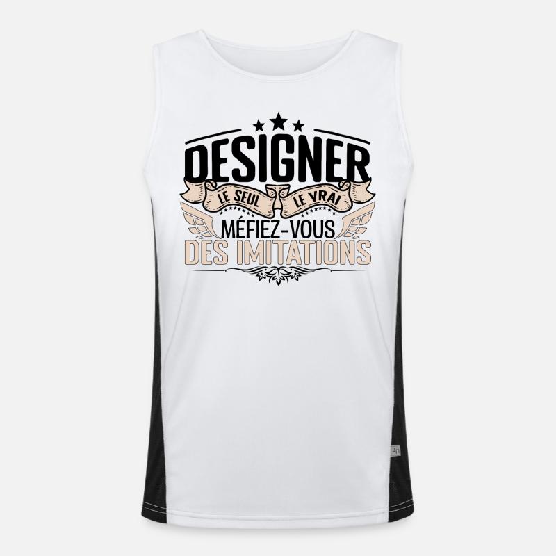 Designer cadeau Designer le vrai Designer Débardeur respirant contrasté Homme 