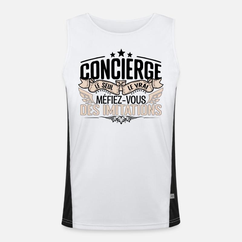 Concierge cadeau Concierge le vrai Concierge Débardeur respirant contrasté Homme 