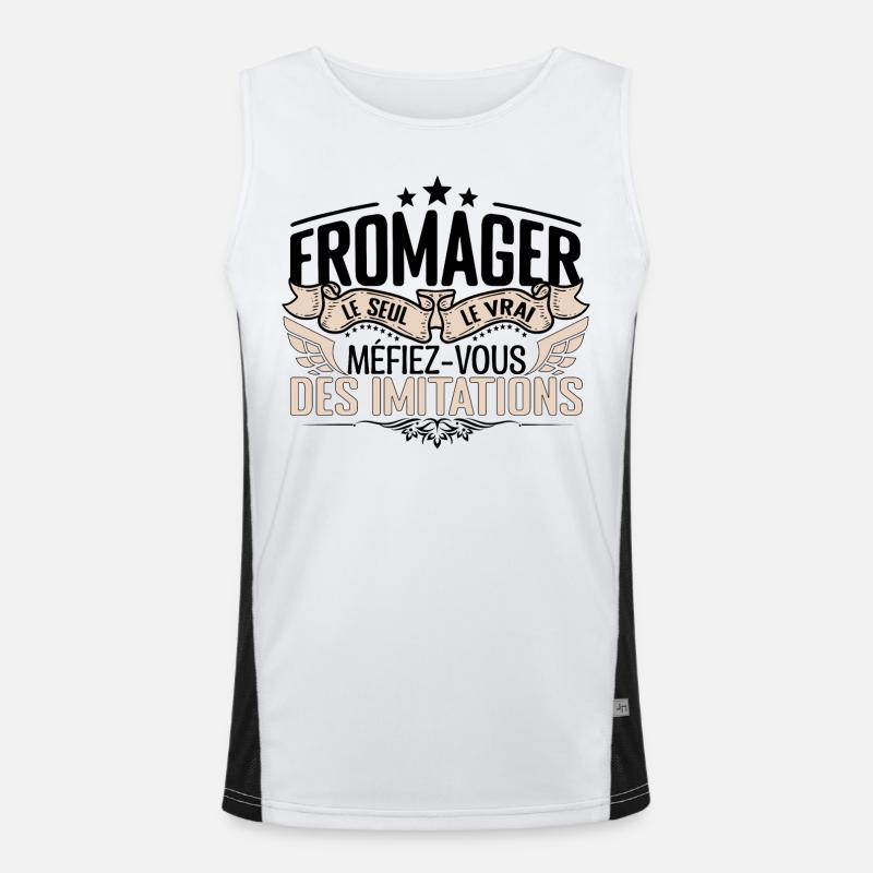 Fromager cadeau Fromager le vrai Fromager Débardeur respirant contrasté Homme 