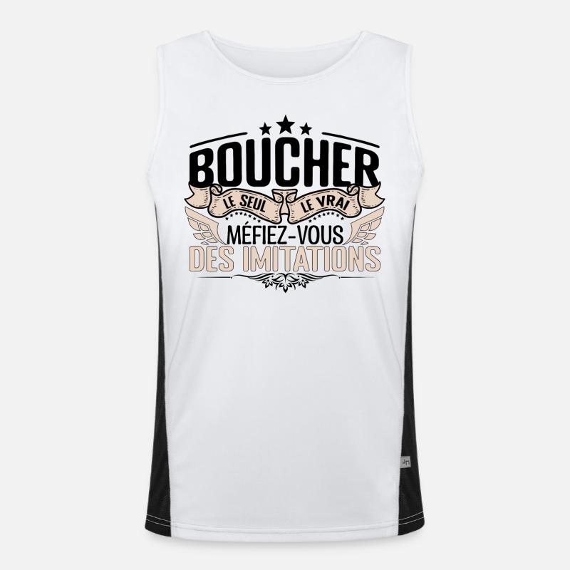 Boucher cadeau Boucher le vrai Boucher Débardeur respirant contrasté Homme 