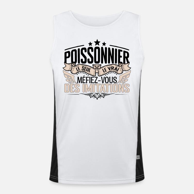 Poissonnier cadeau Poissonnier le vrai Poissonnier Débardeur respirant contrasté Homme 