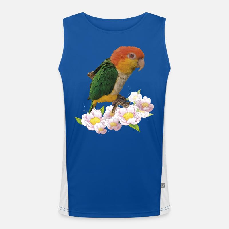 Der orangeköpfige Caique Funktionelles Kontrast-Tank Top für Männer 