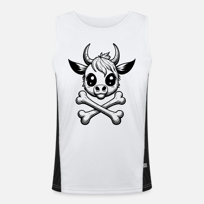 Niedlich & Wild: Großäugiges Kälbchen-Shirt Funktionelles Kontrast-Tank Top für Männer 