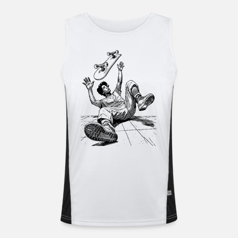 Typical Skater Fall – Humorous Shirt Men's Functional Contrast Tank Top 